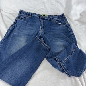 Wax Jean Butt I Love You Womens 18 Medium Wash Skinny Stretch Denim Boho Chic